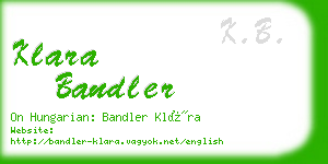 klara bandler business card